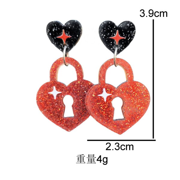 oly-cc96a42ea38a8819f4f332243206d7f1 Wholesale Valentine's Day sequined heart acrylic pendant earrings for women