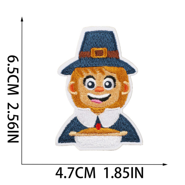 oly-cc9721c0ca9510dc1e131817b59f2c86 Wholesale Xiaotian Thanksgiving Embroidery Cloth Sticker Autumn Harvest Pumpkin Food Theme Patch Sticker Computer Embroidery Label Corn