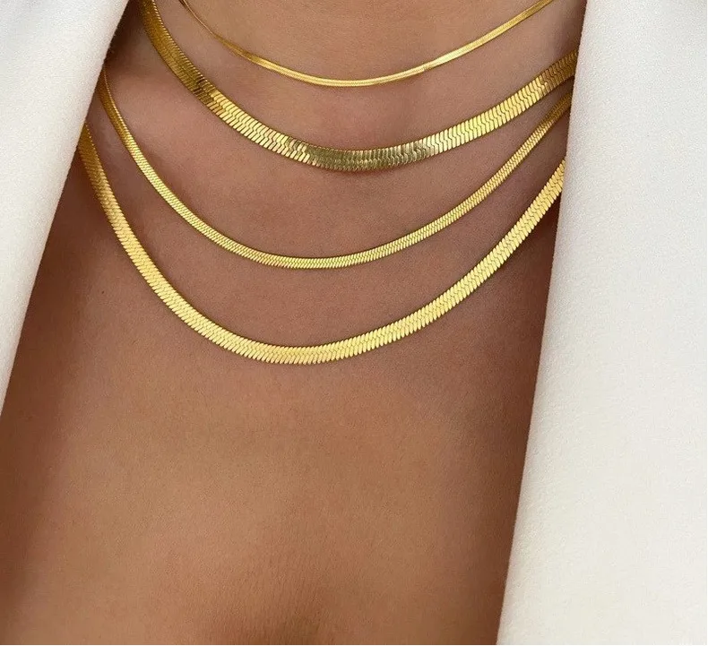 Wholesale Jewelry Simple Style Geometric 304 Stainless Steel Titanium Steel 18K Gold Plated Plating Stainless Steel Necklaces