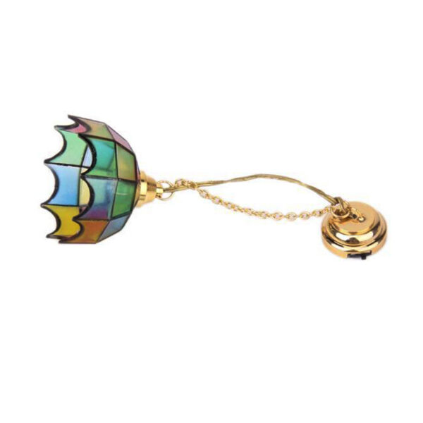 Wholesale LED 1:12 DOLLHOUSE accessories DOLLHOUSE Tiffany chandelier will light up without power supply LED light toggle switch