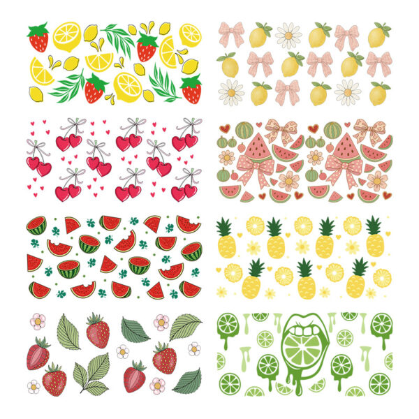 Wholesale Colorful Fruits 16oz Cup UV DTF Wrap