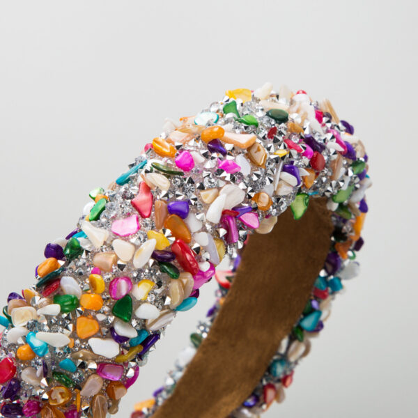 Wholesale exaerated Baroque colorful crystal candy snge wide-brimmed hairband headband jewelry hair aessories