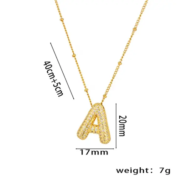 Wholesale Titanium Steel Copper 18K Gold Plated Casual Simple Style Inlay Letter Zircon Pendant Necklace