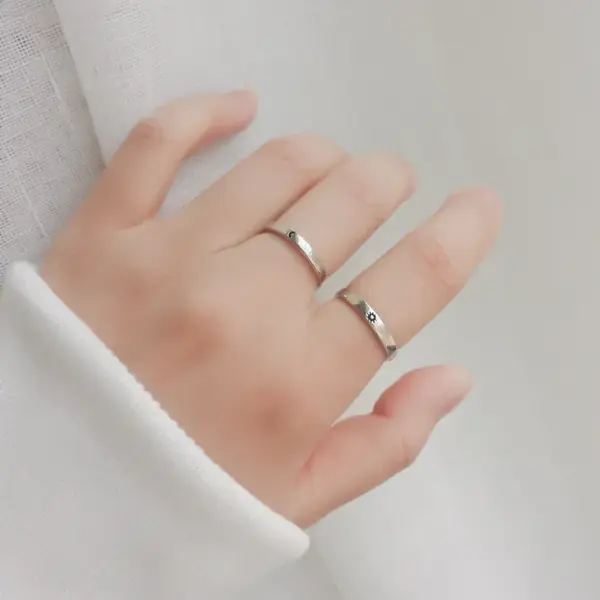 Wholesale Simple Style Sun Moon Copper Plating Open Ring