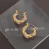 304 Stainless Steel Geometric PVD Coated Zircon 18K Real Gold Plated Real Gold Plated 18K Gold Artistic Waterproof Non Tarnish Earrings