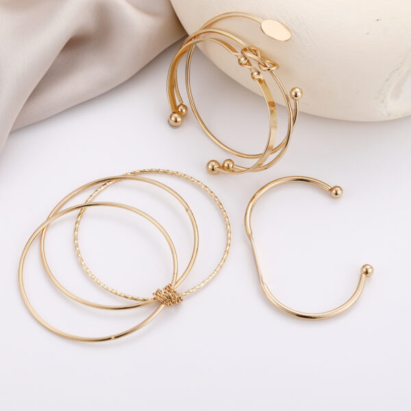 Wholesale Cross-border new jewelry full hosting European and American fashion creative geometric smooth opening knot bracelet 5 pieces