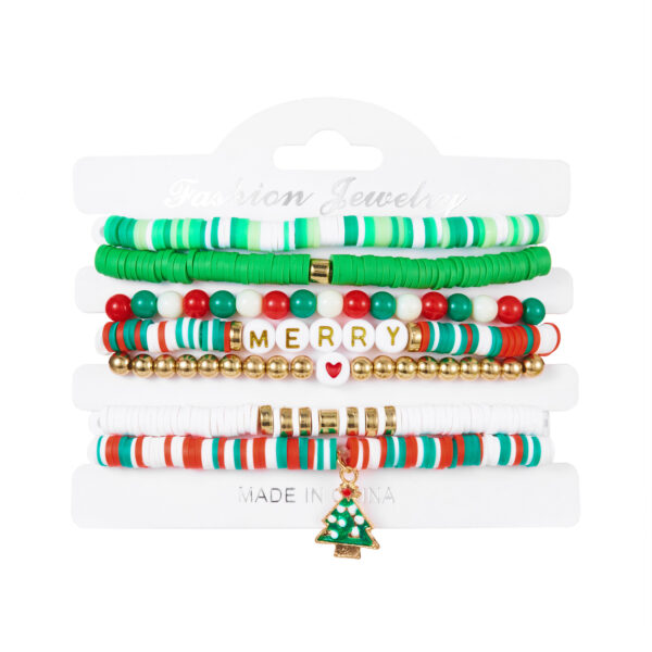 Wholesale Christmas-themed bracelet, fashionable and versatile letter beaded set