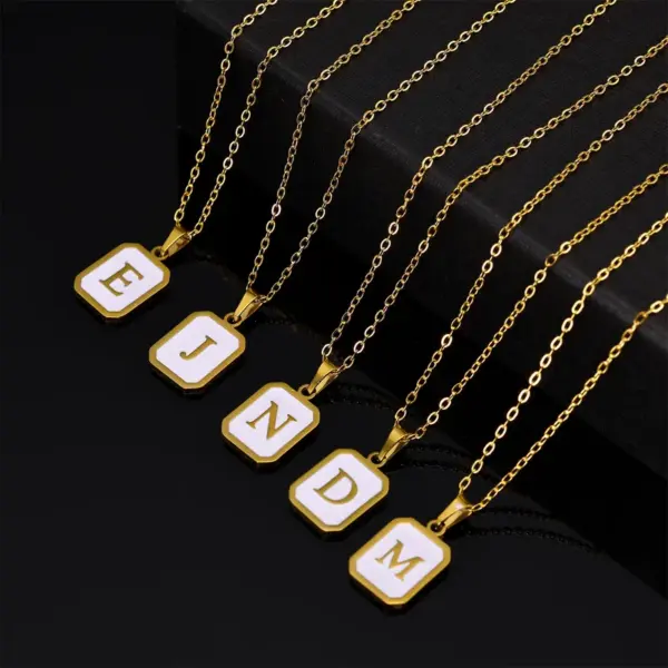 Wholesale PVD Coated Letter Stainless Steel Casual Simple Style Artistic 201 Stainless Steel Pendant Necklace