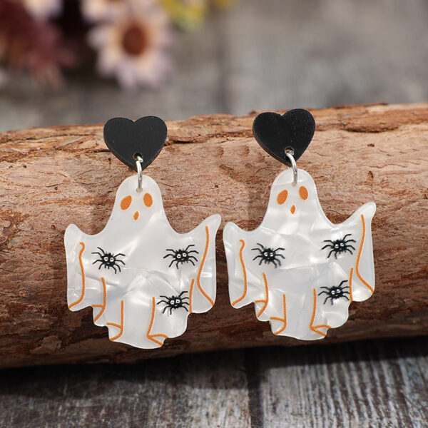 Wholesale Halloween Horror Ghost Printed Acrylic Earrings