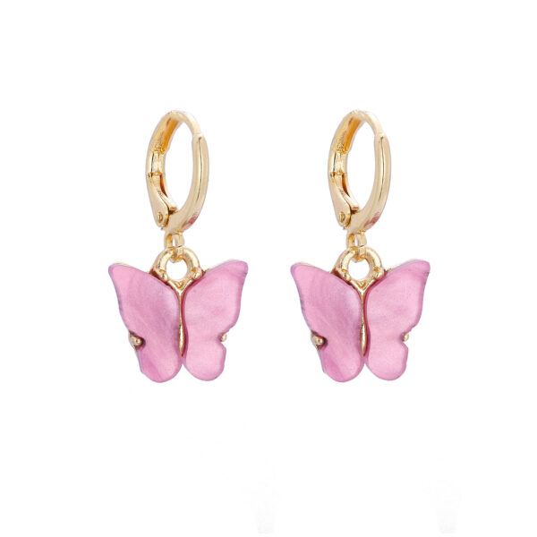Wholesale Korean version of new earrings fashion color acrylic butterfly earrings earrings small fresh sweet colorful earrings earrings