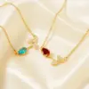 Wholesale 304 Stainless Steel Copper K Gold Plated Three-dimensional Inlay Floral Zircon Pendant Necklace