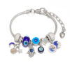 Wholesale DIY Blue Devil Eye Glass Diamond Star Bracelet