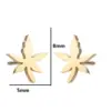 Wholesale Ion Plating (IP) 18K Gold Real Gold Plated Maple Leaf Flower Stainless Steel Fashion Waterproof Non Tarnish Ear Studs