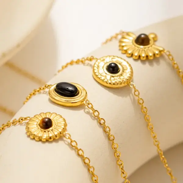 Wholesale Lady Geometric Titanium Steel Natural Stone Bracelets In Bulk