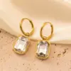 Wholesale PVD Coated Real Gold Plated 18K Gold Geometric Solid Color 304 Stainless Steel Retro Classic Style Waterproof Non Tarnish Drop Earrings