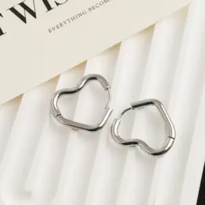 Silver Love Heart Earrings