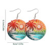 Wholesale Cross-border New Holiday Style Colorful Tropical Palm Tree Coconut Tree Sun Acrylic Pendant Earrings Beach Earrings