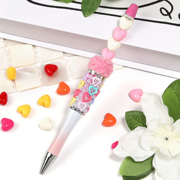 Wholesale Acrylic Real Color Love Beads Multicolor Peach Heart Vertical Hole Beads