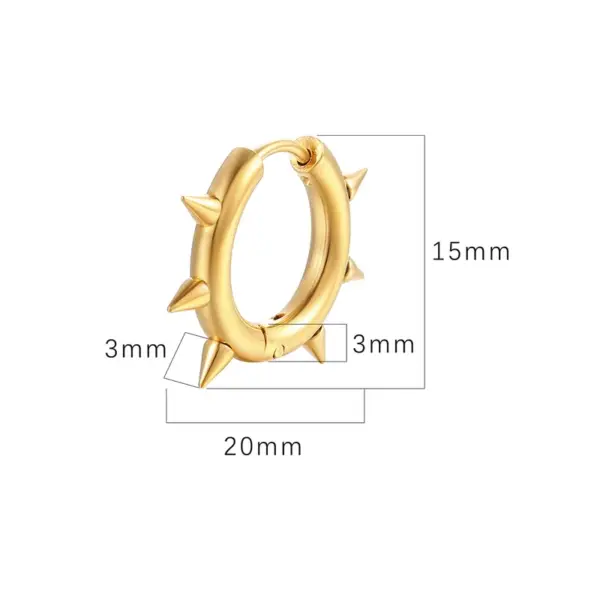 PVD Coated 18K Gold Real Gold Plated Solid Color 201 Stainless Steel Fashion Waterproof Non Tarnish Earrings