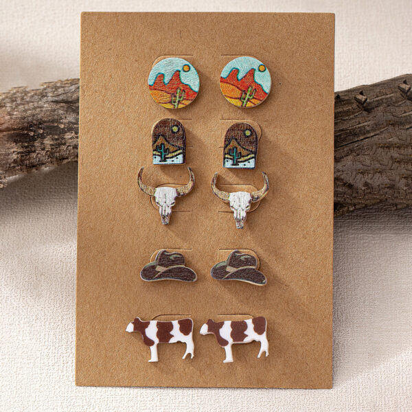 oly-cd0da4ea9a62ed59359cd9fb525f1a53 Wholesale Jewelry Western Cowboy Hat Cactus Earring Set