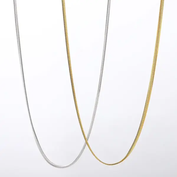 Wholesale Trendy Snake Bone Chain Necklace Electroplated Stainless Steel Titanium Steel Vacuum Color Preservation Hip Hop Fashion Jewelry