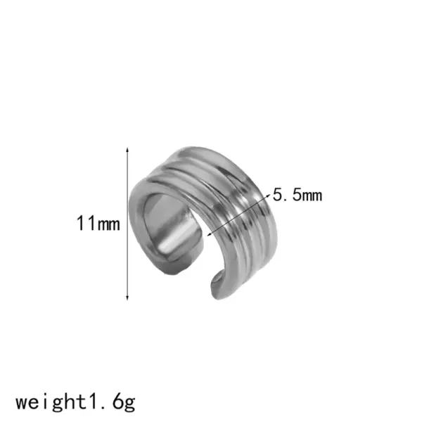 Wholesale PVD Coated Real Gold Plated 18K Gold Geometric 304 Stainless Steel IG Style Waterproof Non Tarnish Ear Cuffs