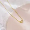 Wholesale PVD Coated Real Gold Plated Heart Shape Stainless Steel Simple Style Waterproof Non Tarnish Stainless Steel Pendant Necklace