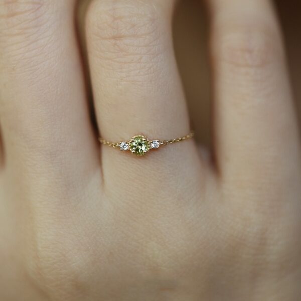 Wholesale S925 Jasmine Gold Olive Adjustable Chain Sterling Silver Ring Women's Color-free Japanese Niche High-end Jewelry