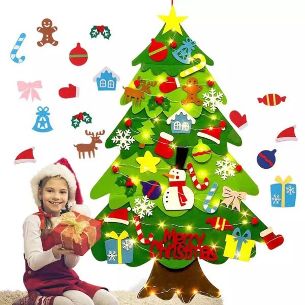 oly-cd218d255870c1f28a42964f35666a49 Wholesale Cross-Border New felt Christmas tree Christmas decorations Children DIY felt cloth Christmas tree Christmas children's ornaments