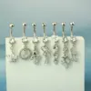 1 Piece 316L Stainless Steel Copper Zircon Belly Rings Heart Shape Wings Butterfly Waterproof Non Tarnish Surgical Steel Unisex