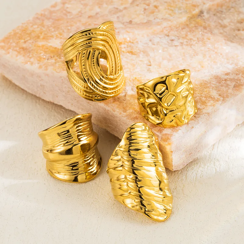Wholesale Jewelry IG Style Simple Style Geometric Solid Color 304 Stainless Steel Plating Stainless Steel Rings