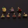 316L Stainless Steel Copper Zircon Ear Cartilage Rings & Studs Fruit Waterproof Non Tarnish Surgical Steel Women'S