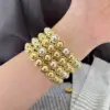 Wholesale Simple Style Color Block Solid Color Alloy 18K Gold Plated Stainless Steel Bracelets In Bulk