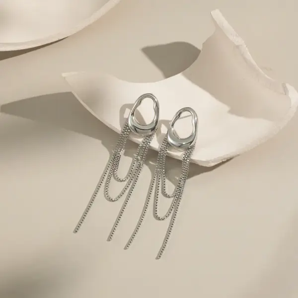 PVD Coated Real Gold Plated 18K Gold Solid Color 304 Stainless Steel Sweet Artistic Waterproof Non Tarnish Drop Earrings