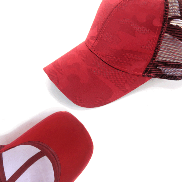 Wholesale Pure cotton mesh baseball cap camouflage pattern casual peaked cap solid color ponytail cap versatile Korean style couple baseball cap