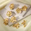 Wholesale 1 Pair Sweet Streetwear Flower Petal Flowers 304 Stainless Steel Imitation Gold Electroplating Ear Studs