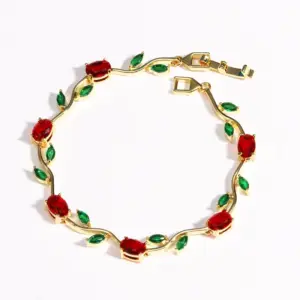 Red Green Zirconia. / Gold