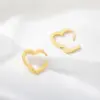 Wholesale PVD Coated Real Gold Plated 18K Gold Heart Shape 304 Stainless Steel Vintage Style Simple Style Waterproof Non Tarnish Earrings