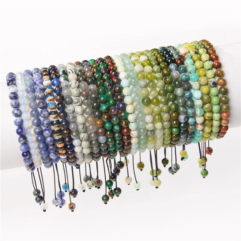 Wholesale Fashion Solid Color Natural Stone Beaded Bracelets