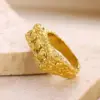 PVD Coated Real Gold Plated Irregular Solid Color 304 Stainless Steel Elegant Waterproof Non Tarnish Open Rings