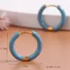 Wholesale 304 Stainless Steel Triangle Circle Heart Shape Electroplated Golden Plated Simple Style Enamel Hoop Earrings