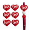 Wholesale 10pcs Valentine's Day LOVE Red Heart Beads