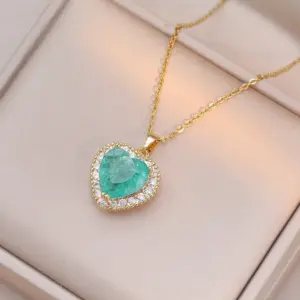 X1216 Emerald 44 Zircon Necklace