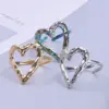 Wholesale PVD Coated Real Gold Plated Heart Shape 304 Stainless Steel Simple Style Waterproof Non Tarnish Rings