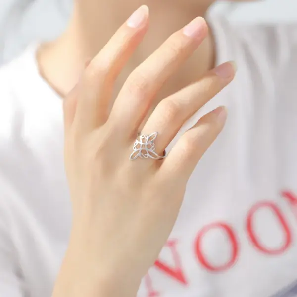 Wholesale Jewelry Simple Style Classic Style Printing Witches Knot 304 Stainless Steel Plating Rings