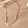 Wholesale PVD Coated 18K Gold Plated Geometric 304 Stainless Steel Hip-Hop Waterproof Non Tarnish 304 Stainless Steel Necklace
