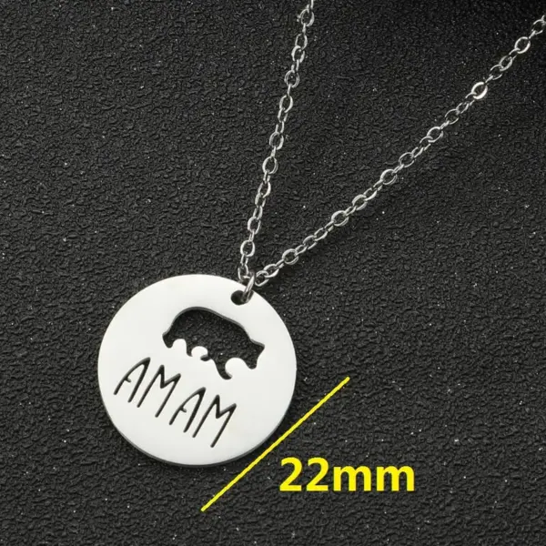 Wholesale PVD Coated Real Gold Plated Letter Bear 201 Stainless Steel MAMA Simple Style Waterproof Non Tarnish 201 Stainless Steel Pendant Necklace