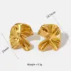 304 Stainless Steel Geometric PVD Coated Stone-Free Real Gold Plated 16K Gold White Gold Plated Gold Plating Elegant Waterproof Non Tarnish Irregular Plating Ear Studs