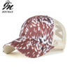 Wholesale Spring and summer new flame cross elastic net ponytail baseball cap cap sun hat sunshade cap B800