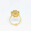 Wholesale Simple Style Commute Flower Copper Zircon Rings In Bulk